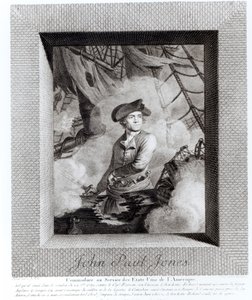 John Paul Jones, Kommodore im Dienst der Vereinigten Staaten von Amerika, graviert von Carl Guttenberg (1743-90) von Claude Jacques Notte